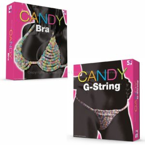 Sexy Edible Candy Sweets Underwear Xmas G-String Bra Nipple Tassels Adult  Pouch